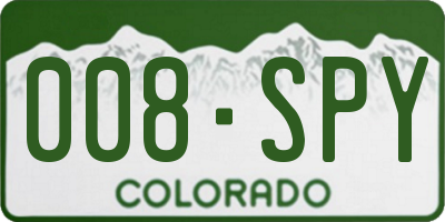 CO license plate 008SPY