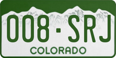 CO license plate 008SRJ