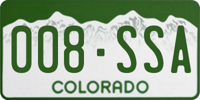 CO license plate 008SSA