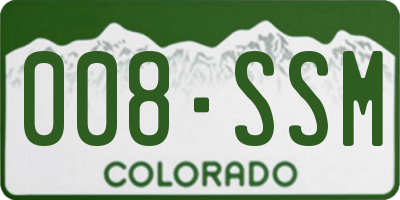 CO license plate 008SSM