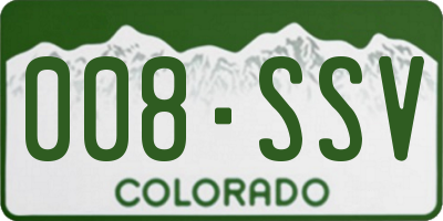 CO license plate 008SSV