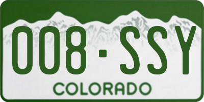 CO license plate 008SSY
