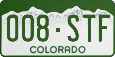 CO license plate 008STF