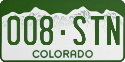 CO license plate 008STN