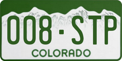 CO license plate 008STP