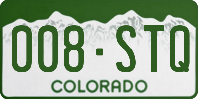 CO license plate 008STQ