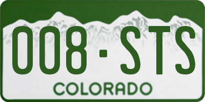 CO license plate 008STS