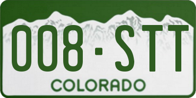CO license plate 008STT