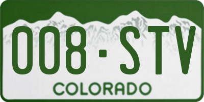 CO license plate 008STV