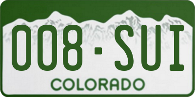 CO license plate 008SUI