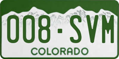 CO license plate 008SVM