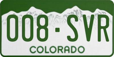 CO license plate 008SVR