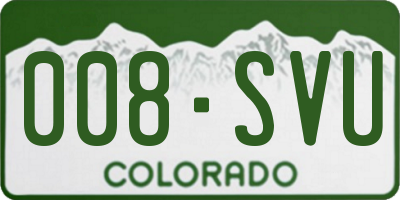 CO license plate 008SVU