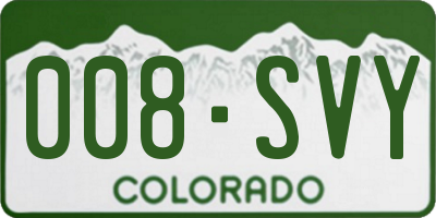 CO license plate 008SVY