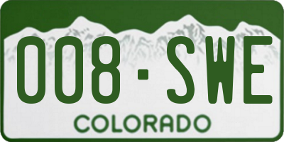 CO license plate 008SWE