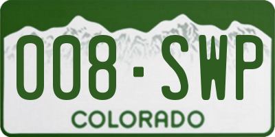 CO license plate 008SWP