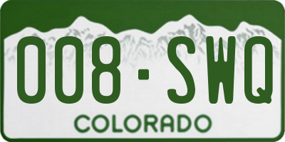 CO license plate 008SWQ