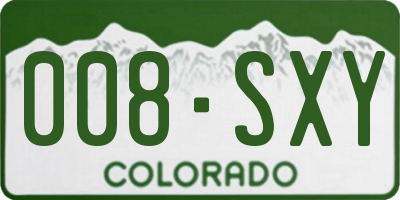CO license plate 008SXY