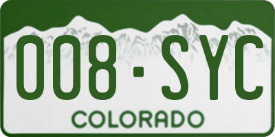 CO license plate 008SYC