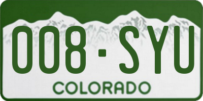 CO license plate 008SYU