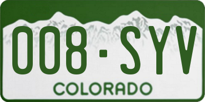 CO license plate 008SYV