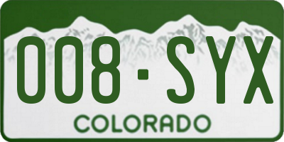 CO license plate 008SYX