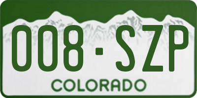 CO license plate 008SZP