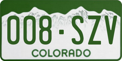 CO license plate 008SZV