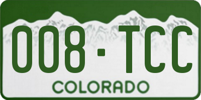 CO license plate 008TCC