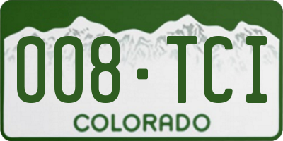 CO license plate 008TCI