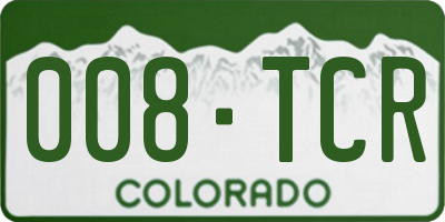 CO license plate 008TCR