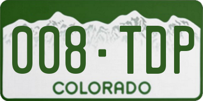 CO license plate 008TDP
