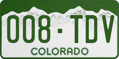 CO license plate 008TDV