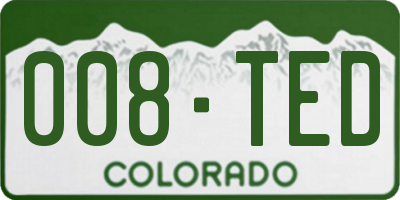 CO license plate 008TED
