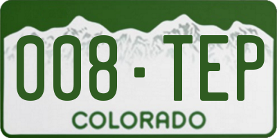 CO license plate 008TEP