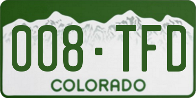 CO license plate 008TFD