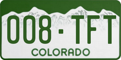 CO license plate 008TFT