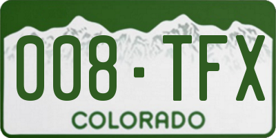 CO license plate 008TFX
