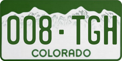 CO license plate 008TGH