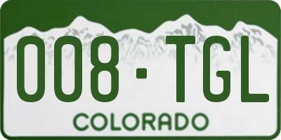 CO license plate 008TGL