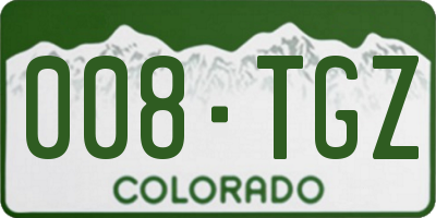 CO license plate 008TGZ