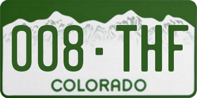 CO license plate 008THF