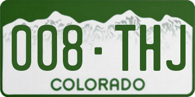 CO license plate 008THJ