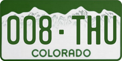 CO license plate 008THU