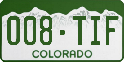 CO license plate 008TIF