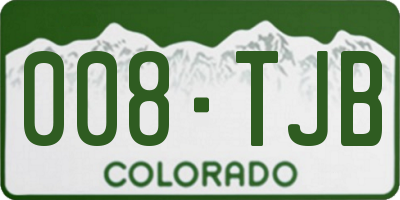 CO license plate 008TJB