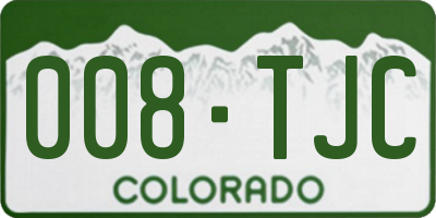 CO license plate 008TJC