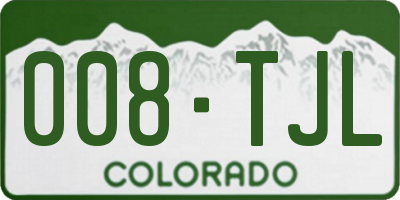 CO license plate 008TJL