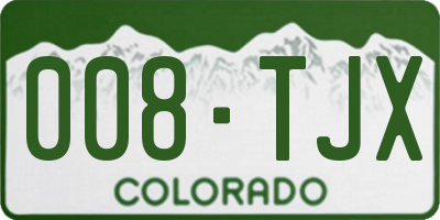 CO license plate 008TJX