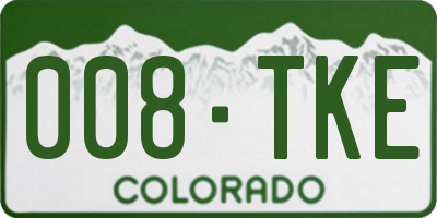 CO license plate 008TKE